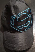 Superman Black Baseball Cap Trucker Hat Black/Blue Youth One Size Adjustable - £6.98 GBP
