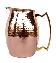 copper Jug pitcher hammered Pure Solid Water dispenser 2.2 QUARTS - £62.63 GBP