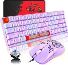 60 Percent Mechanical Gaming Keyboard And Mouse Combo Rgb Backlight Ergonomic - £44.00 GBP