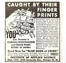 1947 Fingerprint Crime Investigation Advertisement Vintage Investigating... - $19.99