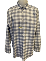 Perry Ellis Portfolio Men's Button Front Shirt 17 1/2, 34-35 Blue/White ... - $9.49