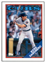 1988 Topps Ryne Sandberg Chicago Cubs Baseball Card GMMGD - £0.90 GBP