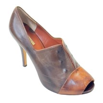 MAX STUDIO Xplore Women&#39;s Shoes Brown Leather Heels Peep toe Stilettos S... - £24.67 GBP