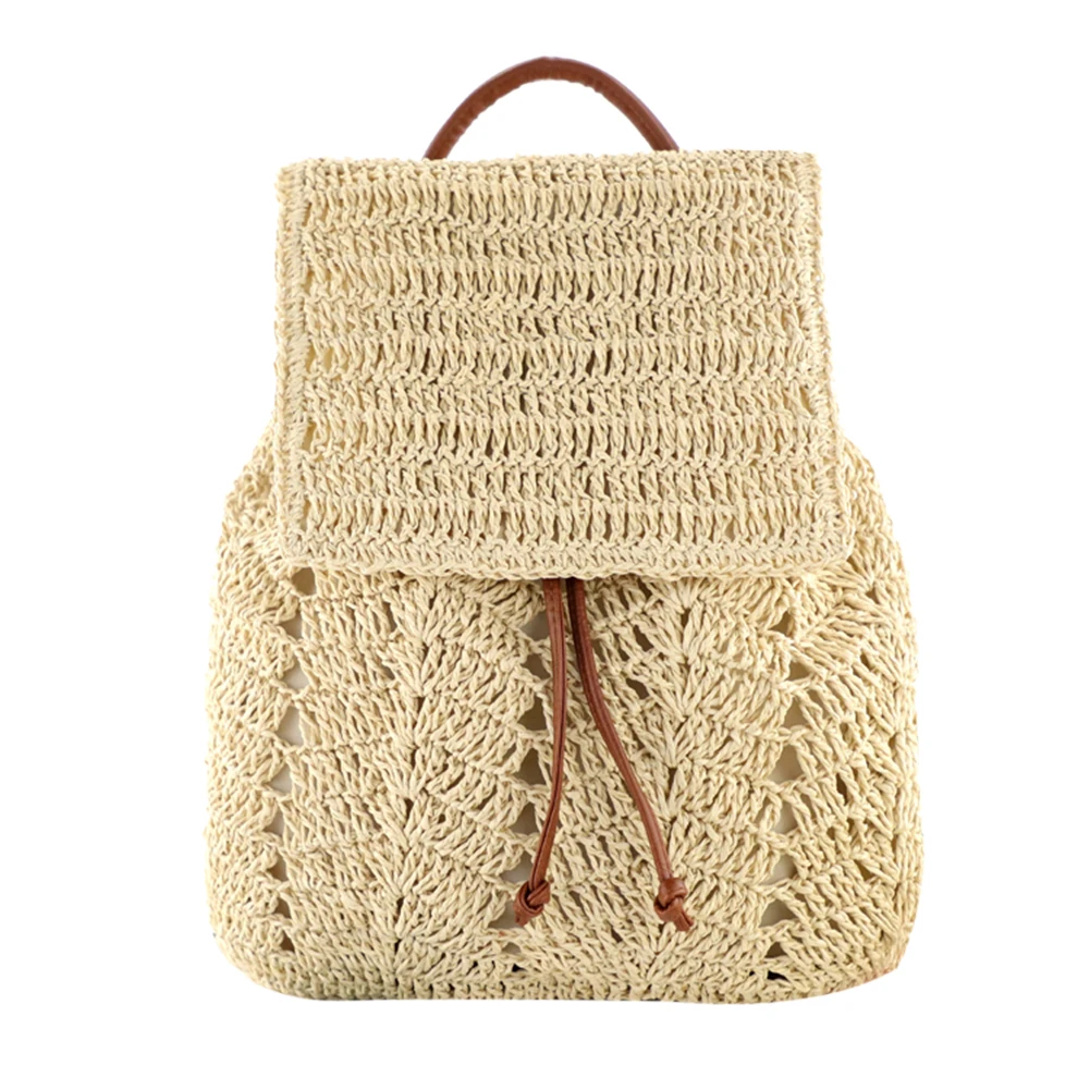 Women Exquisite Straw Backpack s Bag Handmade Woven Casual Beach Holiday Vacatio - $94.98