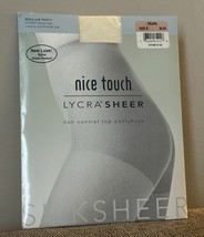 Vintage Sears Nice Touch Lycra Silk Sheer Pantyhose Stockings Pearl Size... - $9.29