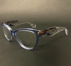 Miu Eyeglasses Frames VMU 03N TII-1O1 Blue Clear Cat Eye Full Rim 53-16-145 - £120.29 GBP