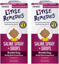 Little Remedies Little Noses Saline Spray Drops, 1 Fl Oz, Pack of 2 - £18.38 GBP