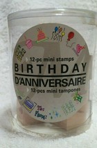 Happy Birthday Stamps, Set of 12 Mini Stamps, Lot of 12, Michaels, NEW - £10.40 GBP