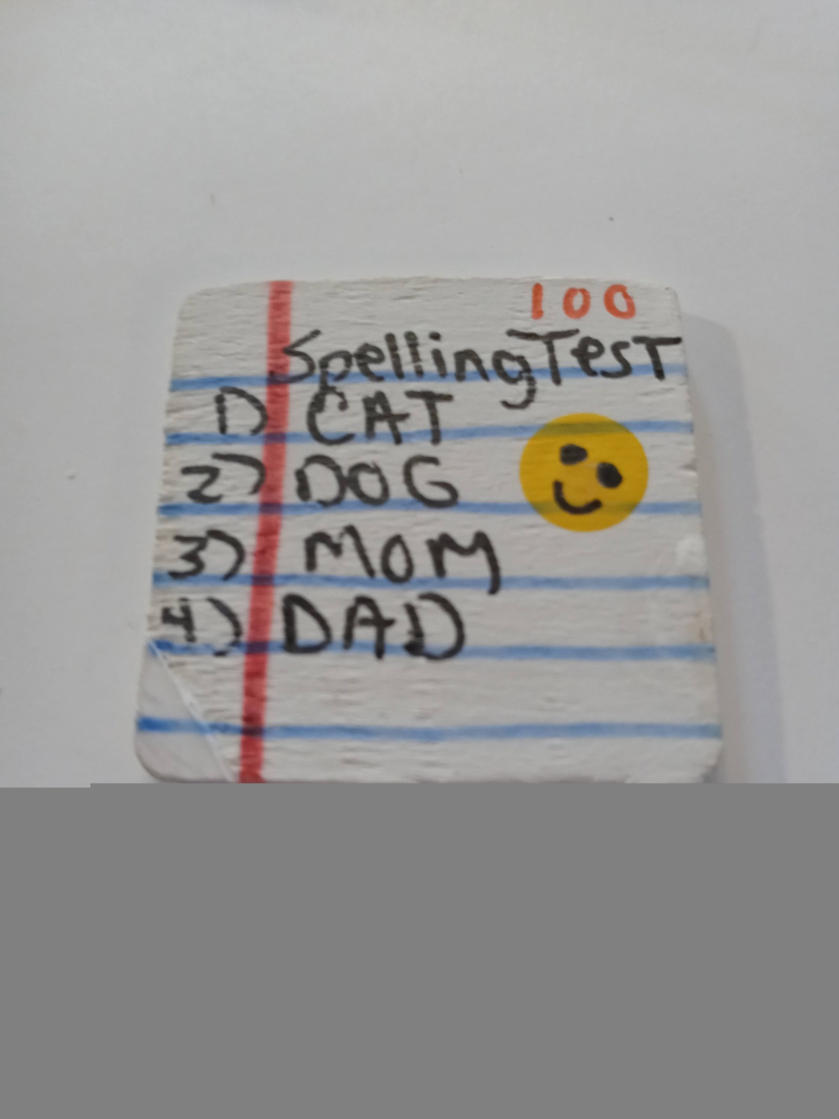 Handmade wooden miniature spelling test - $2.95
