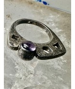 Reversible ring amethyst citrin abstract steampunk band size 5.5 sterlin... - $92.07 CAD