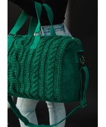 Cable Knit Duffle Bag - Green - £62.65 GBP