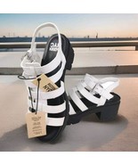 Madden NYC Eco Lux Womens Sz 10 White Comfort Sandals Strappy Block Chun... - $5.45