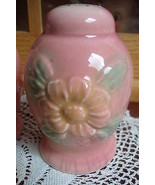 Hull Salt and Pepper, pink with flowers, 3 3/4&quot; tall 2&quot; base ORIGINAL [92] - £27.15 GBP