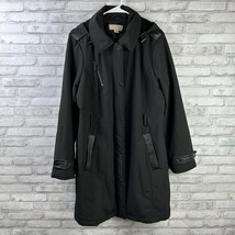 Michael Kors Womens Size XL Black Single Breasted Trench Coat Removable ... - $40.94