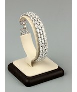 *925 Sterling Silver Crystal Clear White CZ Stone 6.5&quot; Wrist - $89.45