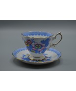 ROYAL ALBERT Bone China Blue Floral Tea Cup &amp; Saucer 2247 England - £25.67 GBP