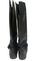 Vintage Tod’s Black Leather Winter Boots Knee High Italy Box M Buck Women sz 9 image 7