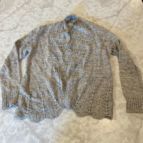 Dress Barn Sweater Womens Medium Gray cardigan - $21.16