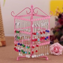 3-Tier Iron Rotary Organizer Holder Earring Rack Necklace Ring Jewelry Display - £14.23 GBP