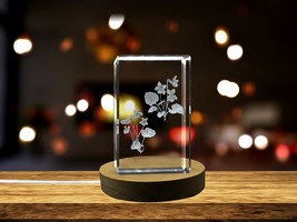 LED Base included | Violet Flower 3D Engraved Crystal 3D Engraved Crystal  - £31.96 GBP+