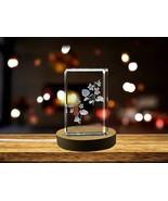 LED Base included | Violet Flower 3D Engraved Crystal 3D Engraved Crystal  - $25.99 - $259.99