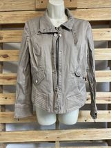 White House Black Market Tan Bomber Zip Up Jacket Woman's Size 12 KG - $24.74