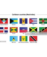 Moon Knives Caribbean West Indies Islands 2x3 Flag Set of 13 Country Pol... - $102.61 CAD