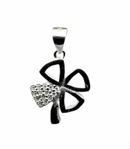 Pure Solid Sterling Silver Pendant CZ Platinum Finish for Girl - $29.23