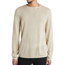 John Varvatos Collection Men&#39;s Long Sleeve Piers Summer Mesh Sweater Macadamia M - $98.12
