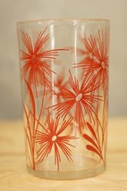 Vintage Juice Glass Swanky Swig Kraft Jelly Jar Red Cornflower Flowers - £8.74 GBP