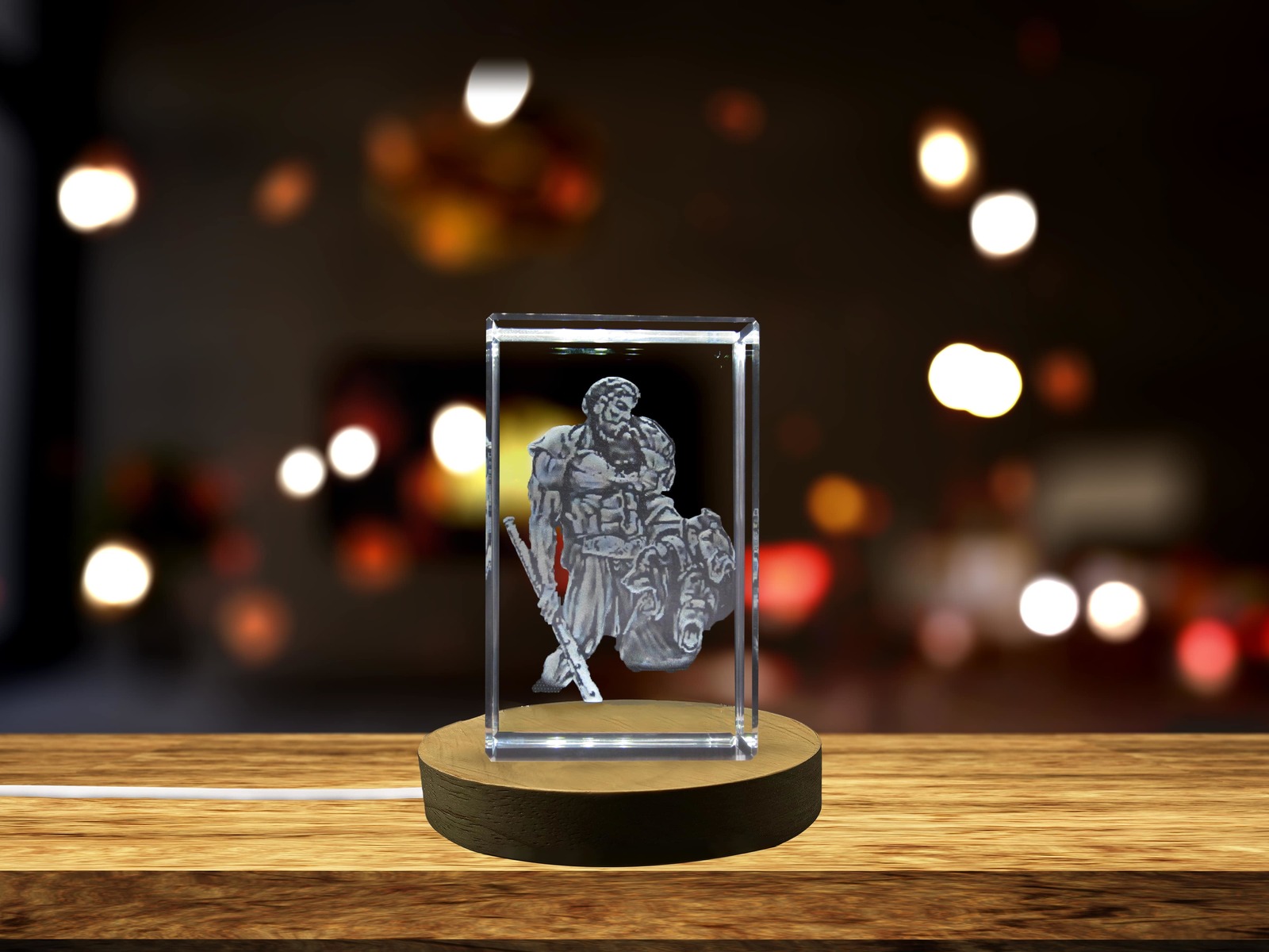 LED Base included | Hercules 3D Engraved Crystal 3D Engraved Crystal Keepsake