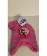 Disney Frozen Pink and Purple Anna &amp; Elsa Hat &amp; Mittens Todder Size 2T New - $9.99