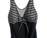 Unbranded  Swim Suit Top Nylon Black White Tankini Top Womens XXL Built ... - $12.19