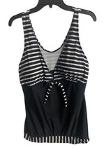 Unbranded  Swim Suit Top Nylon Black White Tankini Top Womens XXL Built ... - £9.74 GBP