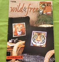 WILD &amp; FREE Cross Stitch Book Linda Gillum African Safari Animals Leisur... - £6.09 GBP