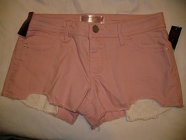 No Boundaries Women&#39;s Juniors Pocket Bag Shortie Shorts Size 3 Pink Color - £9.10 GBP