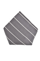 ARMANI COLLEZIONI  Mens Classic Handkerchief Grey White Stripe 350064 - $60.73