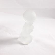 Fenton Art Glass Frosted Baby Boy Kneeling Praying Figurine 3.75” - $10.89