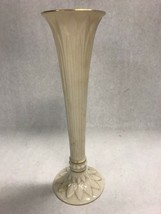 Lenox Bud vase Cream 24 kt gold trim 9&quot; tall VINTAGE Flower vase Mid Century - £21.35 GBP