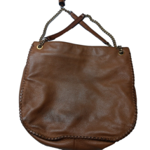 Michael Kors Tan Camel Bag Gold Chain Soft Leather Double Handle Shoulde... - $26.72