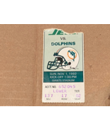 Used Ticket Stub 1992 New York Jets VS Miami Dolphins Giants Stadium 11/... - $9.99
