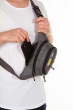 Waterproof Headphone Out Waist And Shoulder Bag Gray Freebag - £20.37 GBP