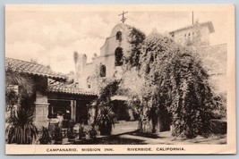 Campanario Missione Pensione Riverside California Ca Unp Fototipia DB Cartolina - £2.38 GBP