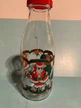 Vintage 2006 Sherwood Brands SANTA COW Holiday Design Glass Milk Bottle with Cap - £21.15 GBP