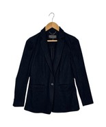 Joie Blazer Womens 2 Pinstripe Jacket One Button Career Pockets Lined Na... - $54.14 CAD