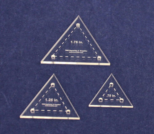 Triangle Template 3 Piece Set. .75-1.25-1.75 - Clear 1/8&quot; Thick - $11.86