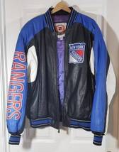 New York Rangers Leather NHL Hockey Jacket Carl Banks G III Men&#39;s Sz XL ... - £153.44 GBP