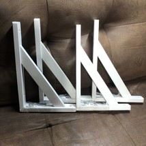 4 Pack 11.5”x7.5” Wooden White Shelve Brackets With Hardware NEW!!! - $14.84