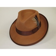 Men BENTLY Hat Australian Wool Fedora Brooks Collection BR722 Camel Brown image 2