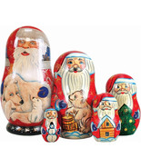 G.Debrekht Russia Nested Dolls Polar Bear Santa 5 Nest Doll 6.5 in. - $2,977.27 MXN